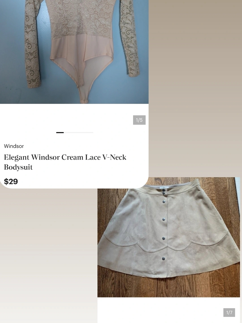 Windsor Cream Lace Long Sleeve Bodysuit